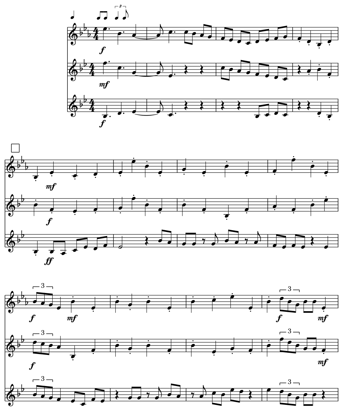 Triple Play Sheet music for Tenor Saxophone, Baritone Saxophone