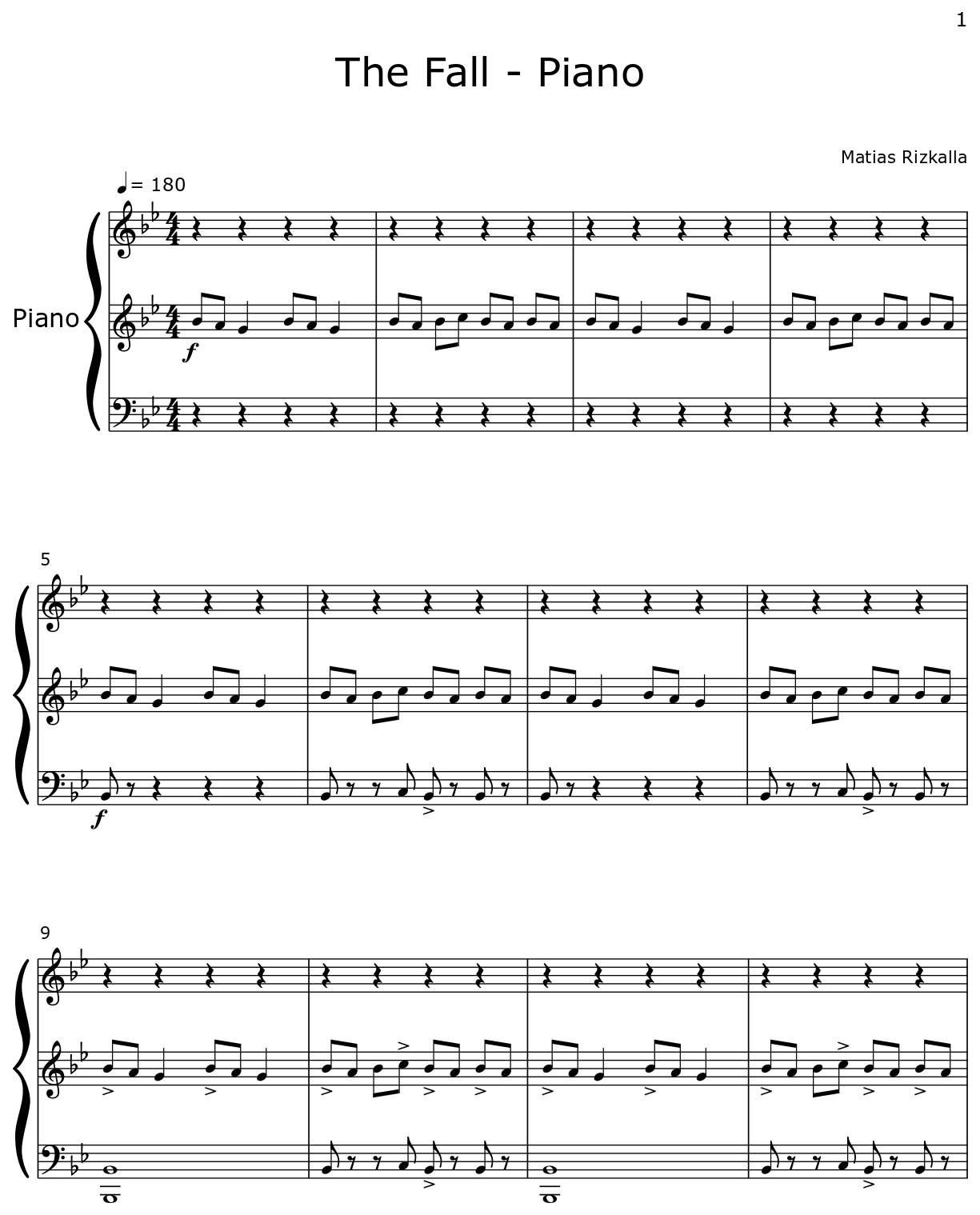 The Fall Piano Sheet music for Piano
