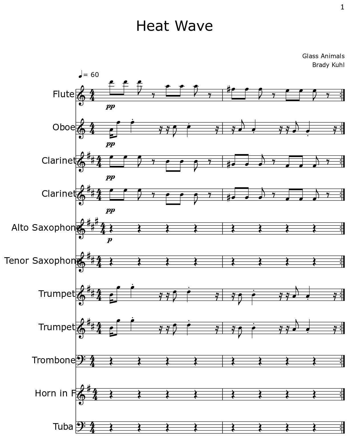 Heat Wave Sheet music for Flute, Oboe, Alto Saxophone