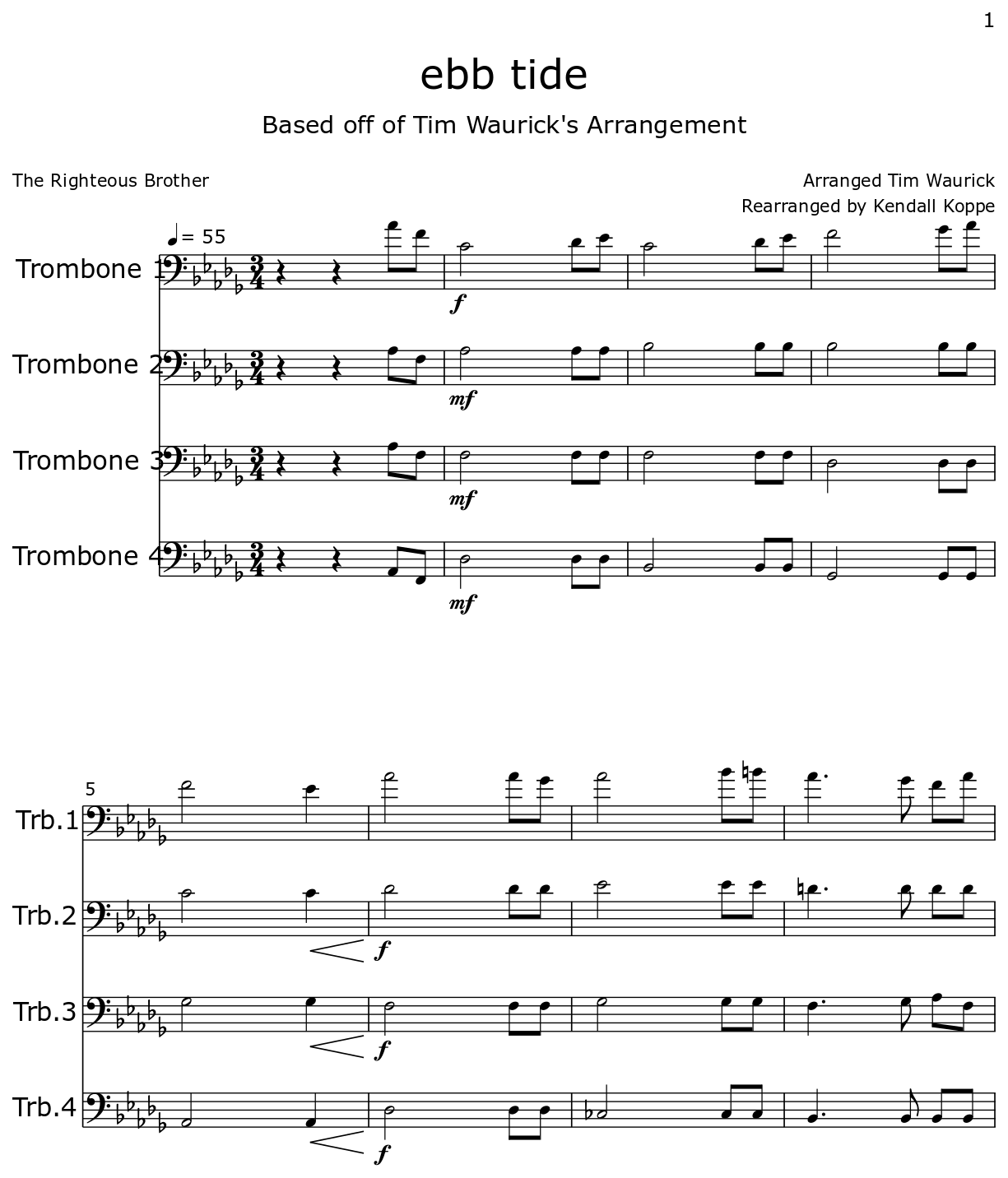 ebb tide Sheet music for Trombone