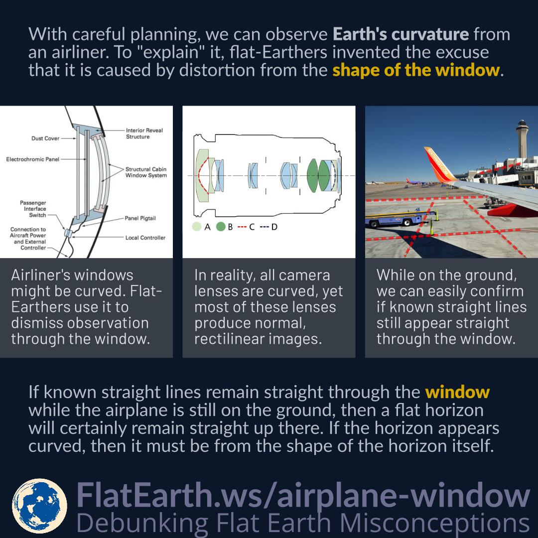 Curved Airplane Window and Observation of Earth’s Curvature FlatEarth.ws