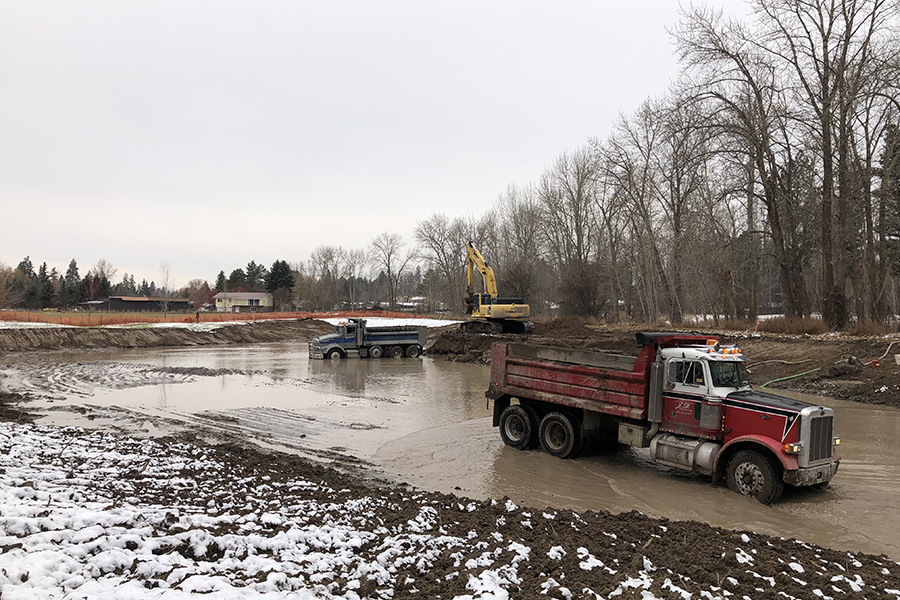 Crews Making Progress on New Columbia Falls Community Fishing Pond