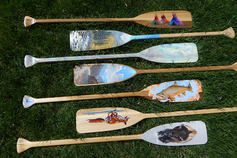 Flathead Land Trust Auctioning HandPainted Paddles for Conservation