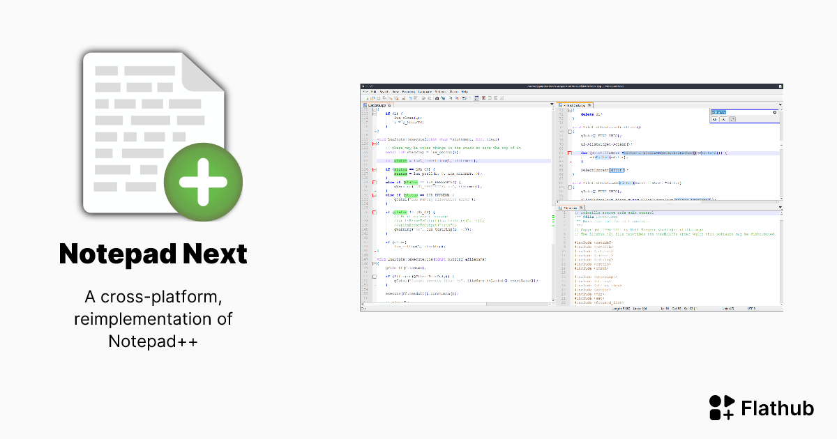 Instalar Notepad Next en Linux Flathub