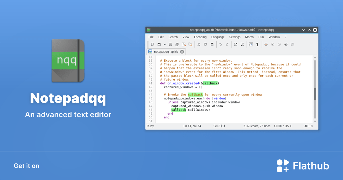 Instalar Notepadqq en Linux Flathub