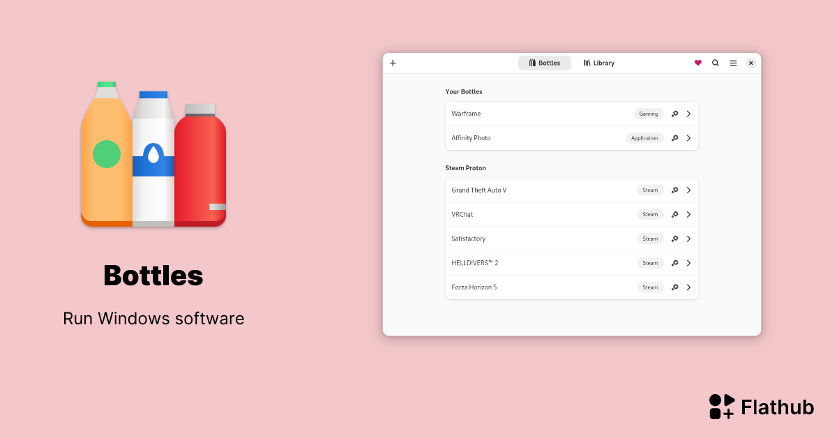 Instalar Botellas en Linux Flathub