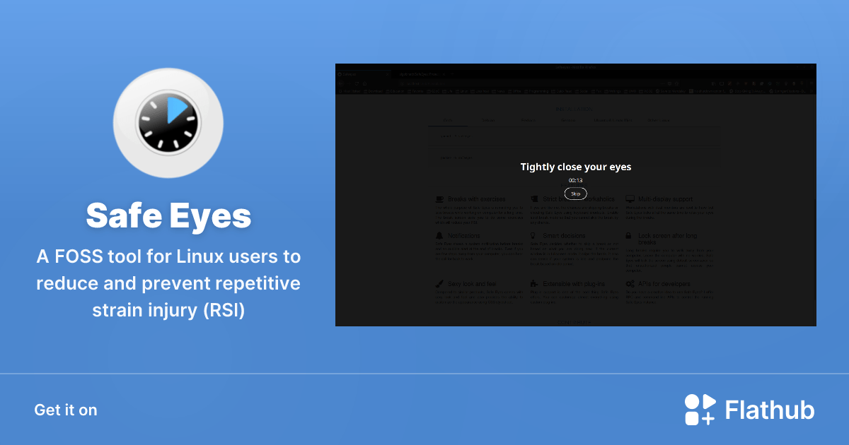 Instalar Safe Eyes en Linux Flathub