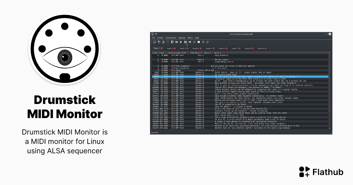 Install Drumstick MIDI Monitor on Linux Flathub