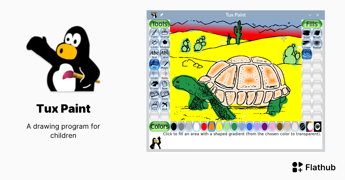 Install Tux Paint on Linux Flathub