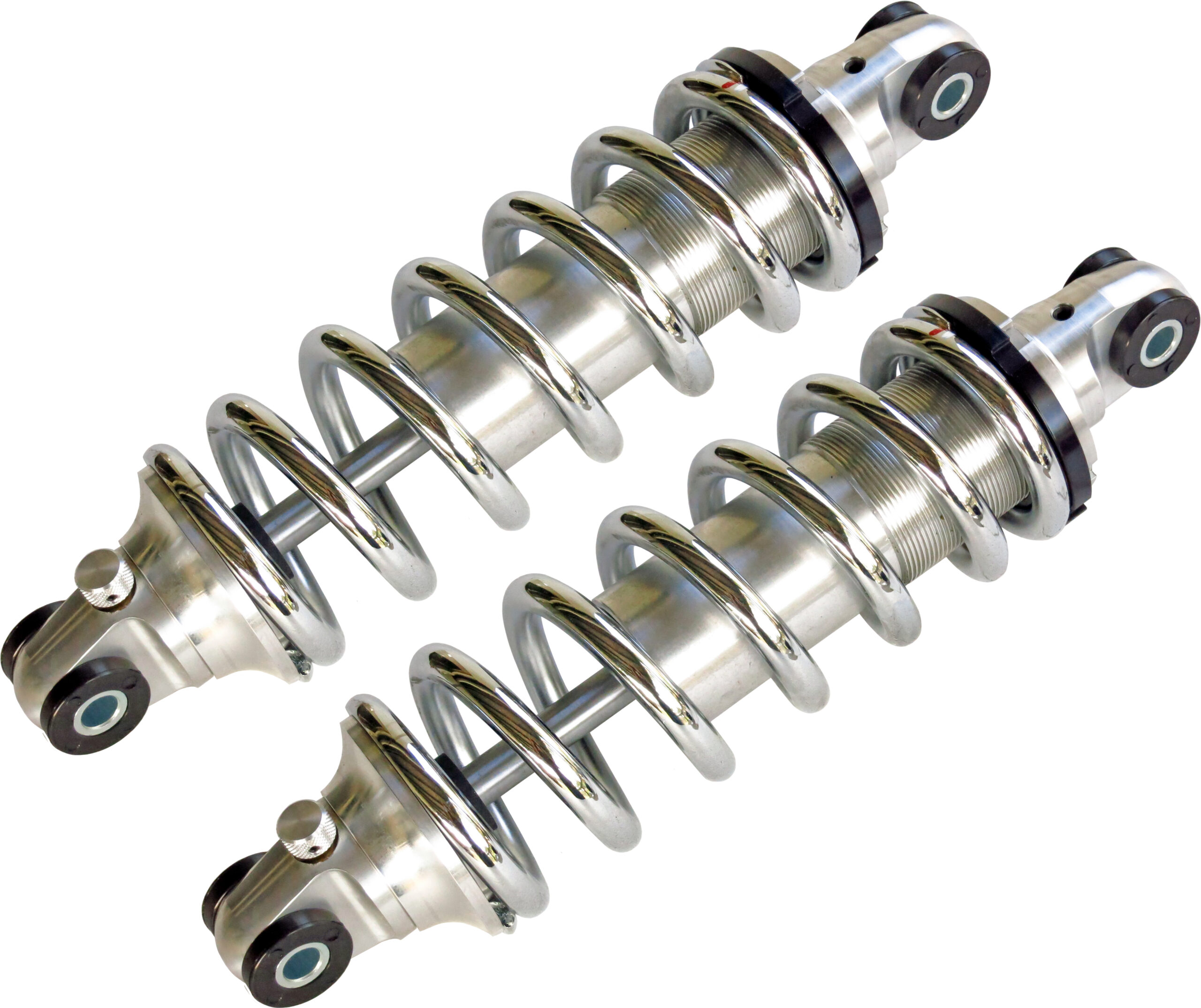 Front Coil Overs Aluminum with Chrome Springs Pair Flat Out