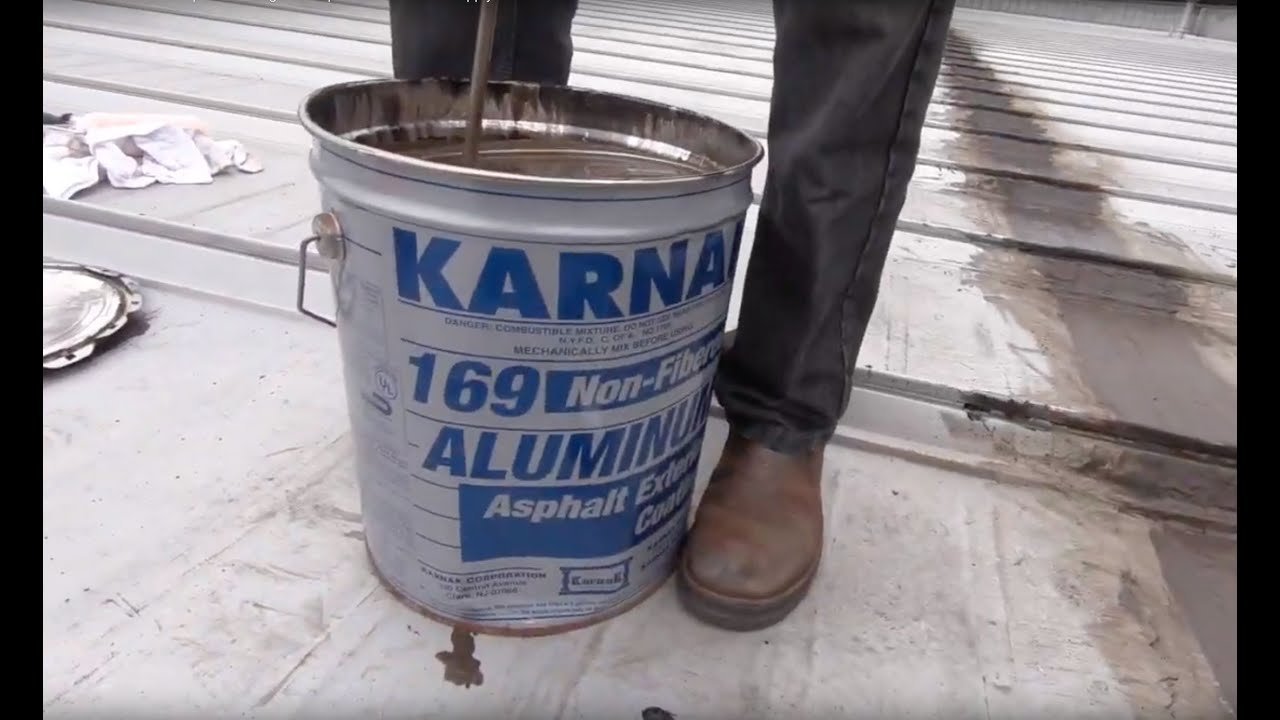 Silver Paint or Aluminum Asphalt paint protect roofs against UV's video