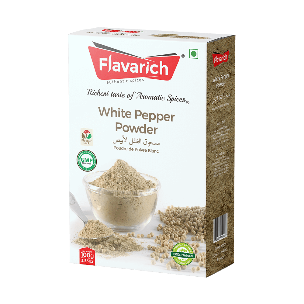Buy White Pepper Powder Online, Grounded Spices Flavarich Spices, India