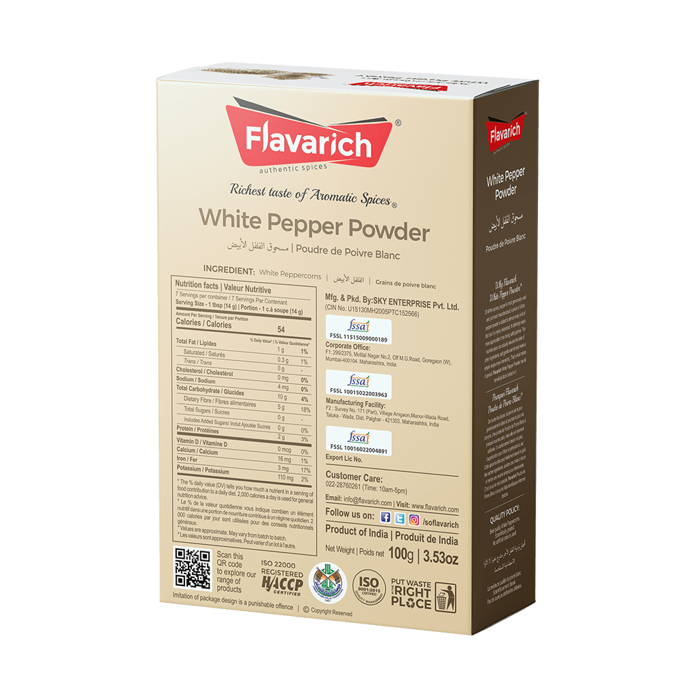 White Pepper Powder Flavarich Authentic Spices