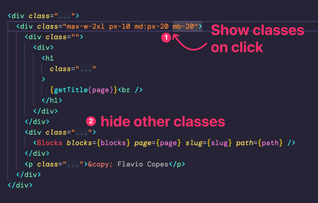 Hiding classes in VS Code