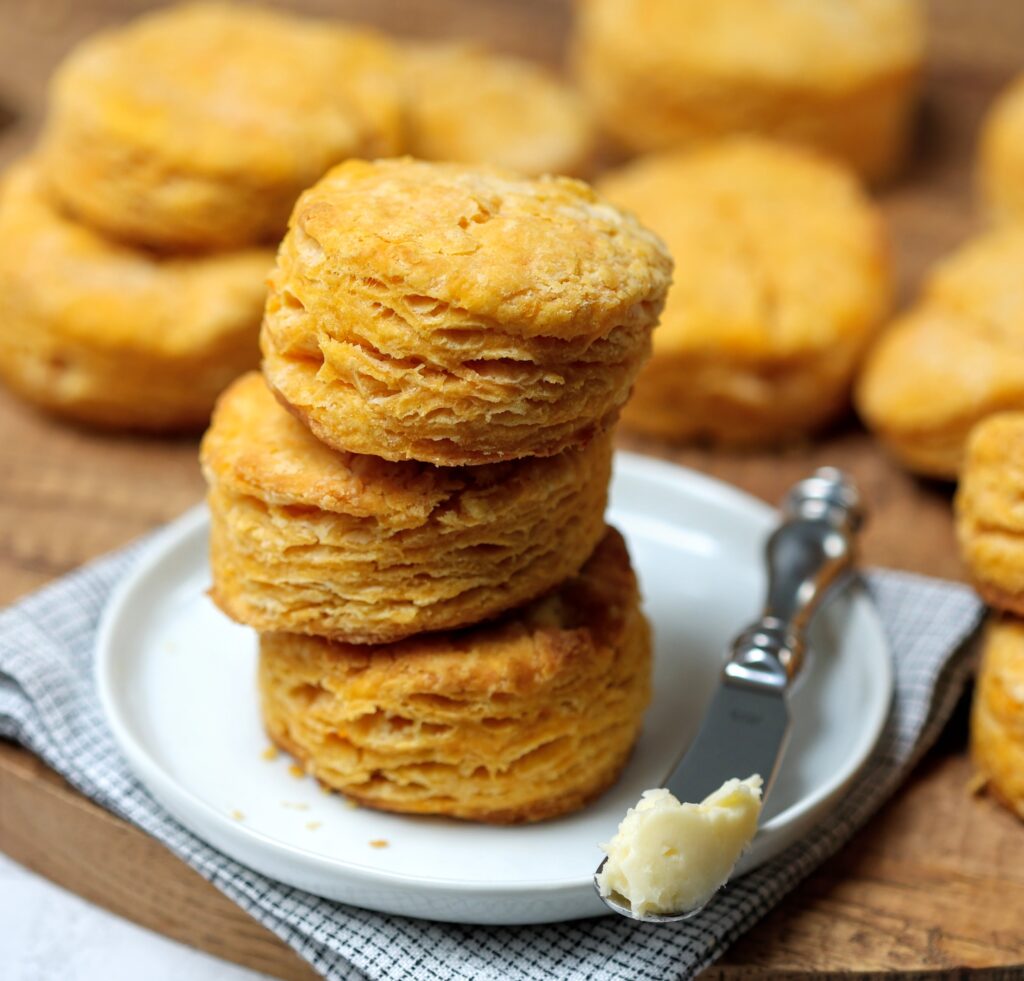 Fluffy Sweet Potato Biscuits with Cinnamon Butter • Flavor Feed