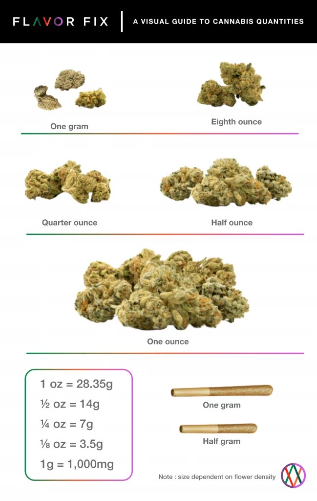 Weed Measurement Visual Cannabis Weight Guide Flavor Fix