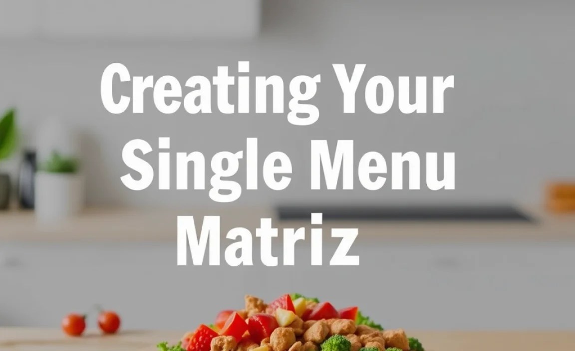 Creating Your Single Menu Matrix