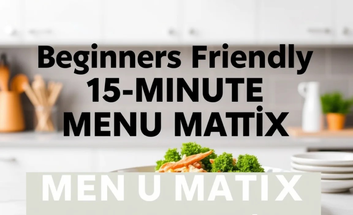 Sample Menu Matrix: No Oven Needed