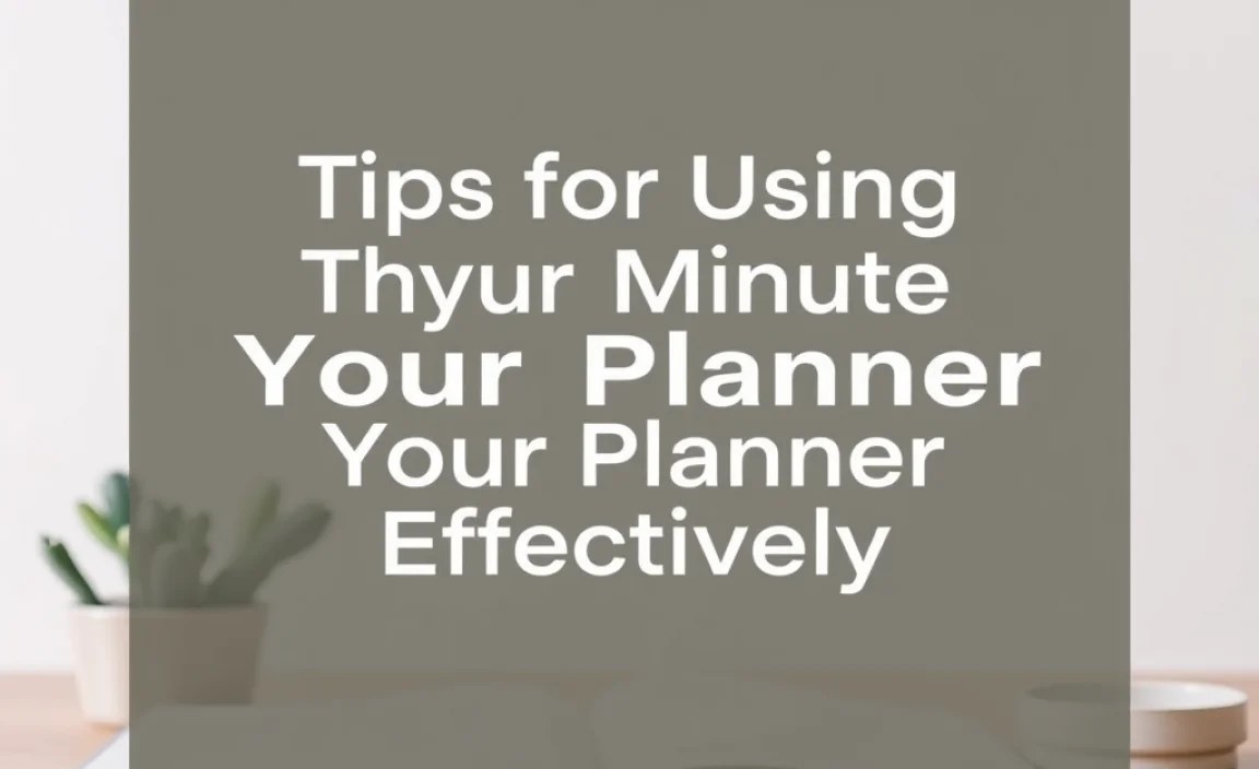 Tips for Using Your Planner Effectively