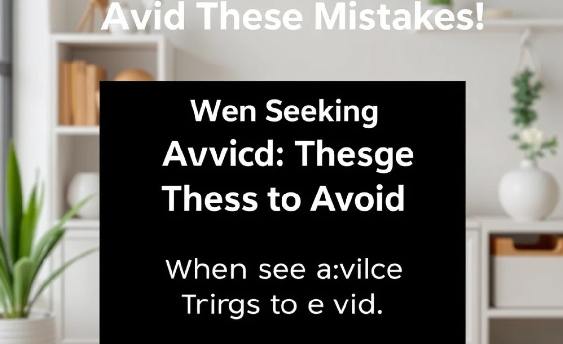 When Seeking Advice: Things to Avoid