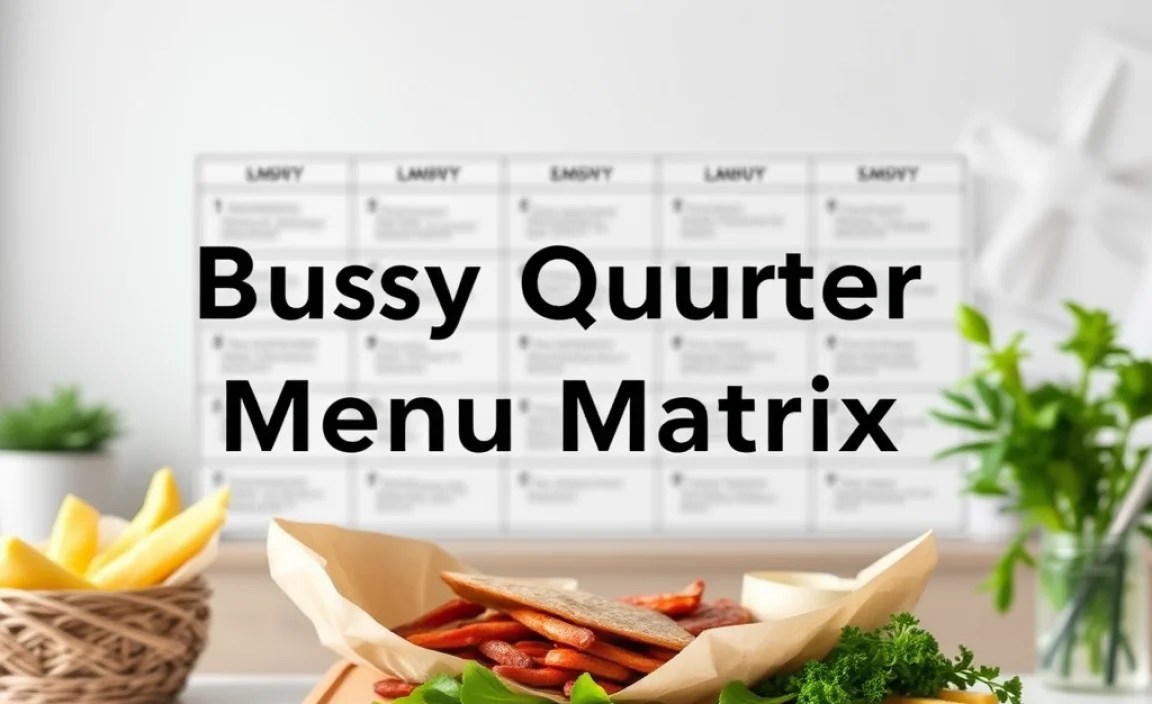 Creating a Menu Matrix Template