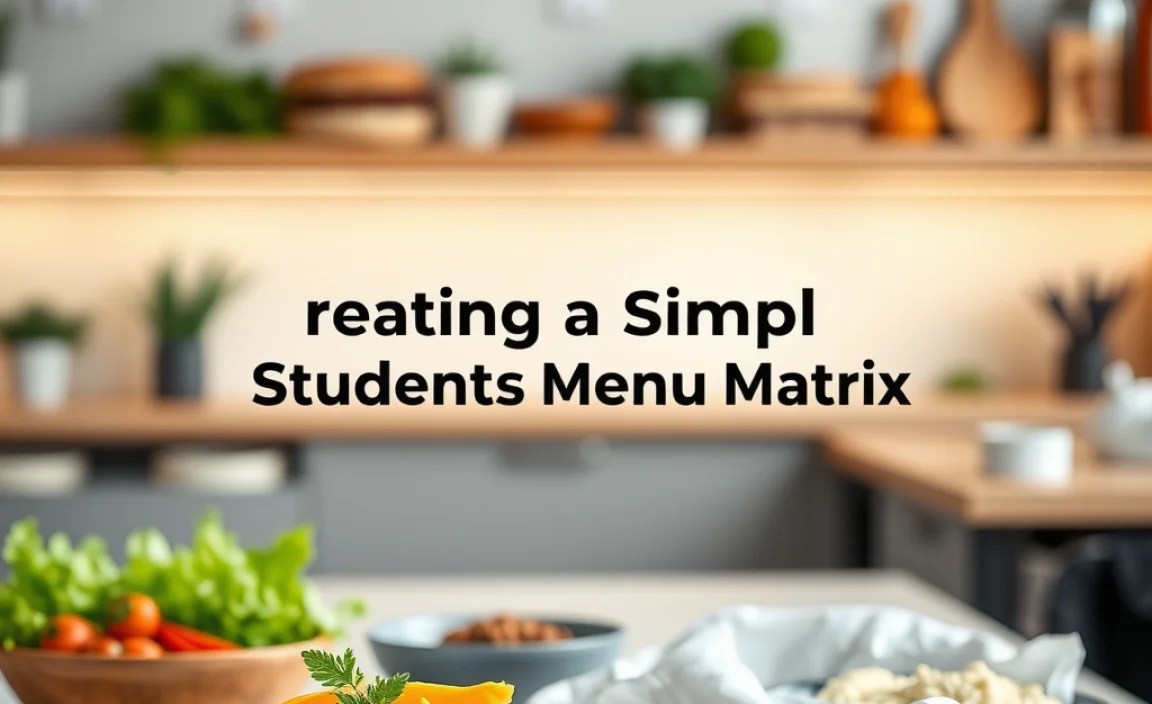 Creating a Simple Students Menu Matrix