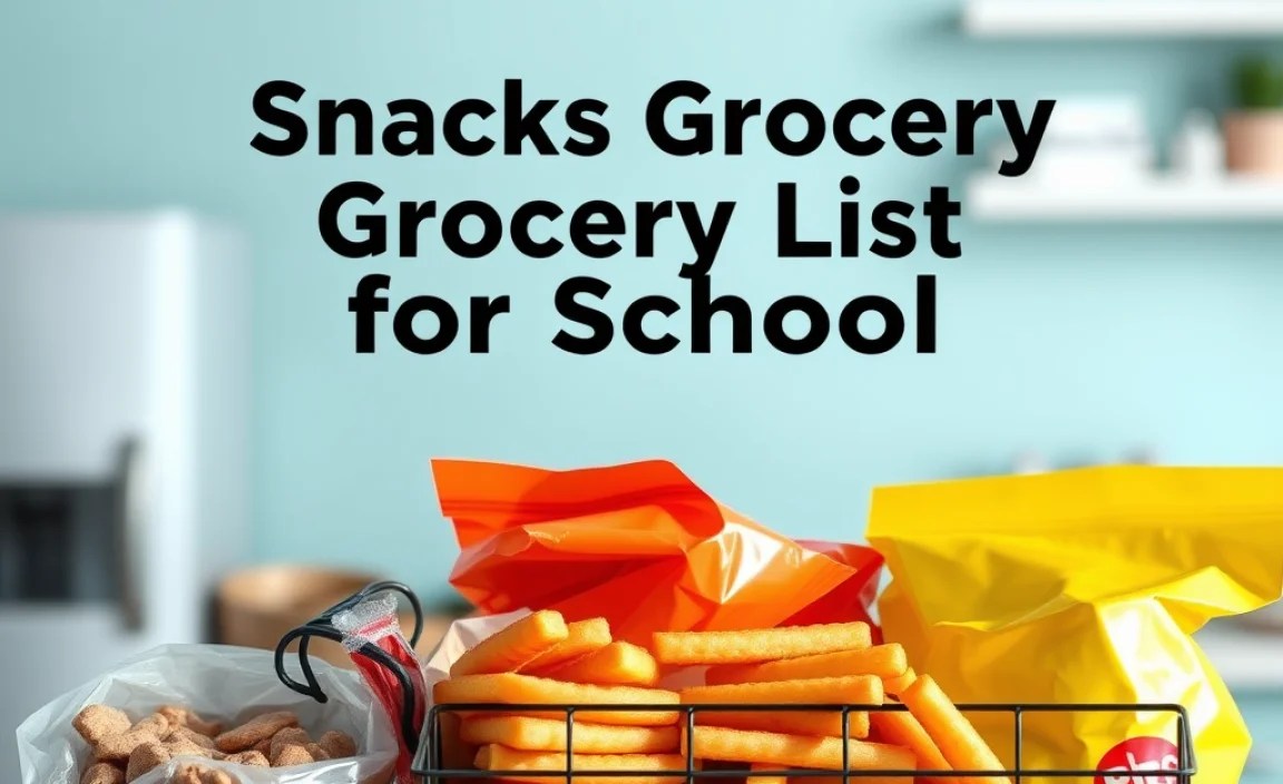 Snacks Grocery List for School