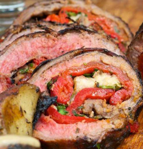 Grilled Italian Stuffed Flank Steak Recipe Flavorite