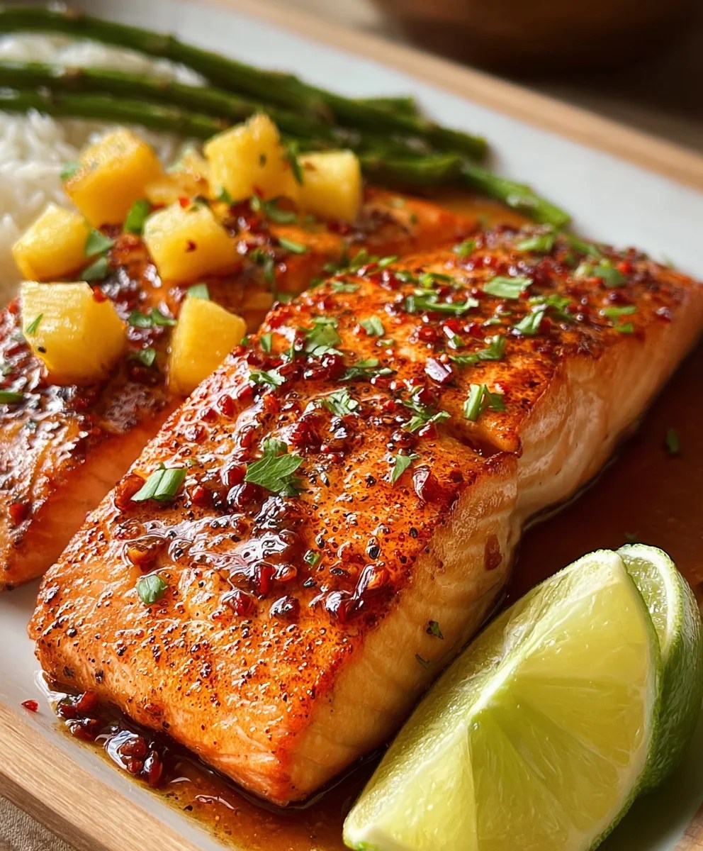 Pineapple Chipotle SalmonSweet Spicy Flavor Explosion(09)