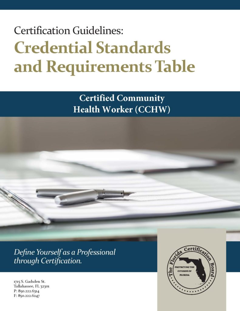 Certified Community Health Worker (CCHW) Florida Certification Board