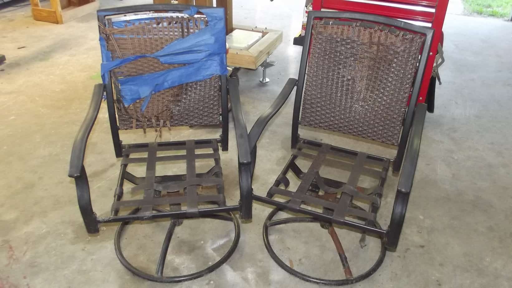 Patio Chair Redo From Old Worn Out Pieces to Lovely Chairs