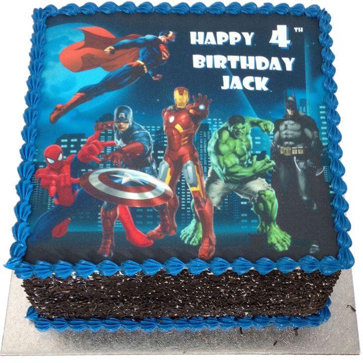 Superheroes Birthday Cake Flecks Cakes
