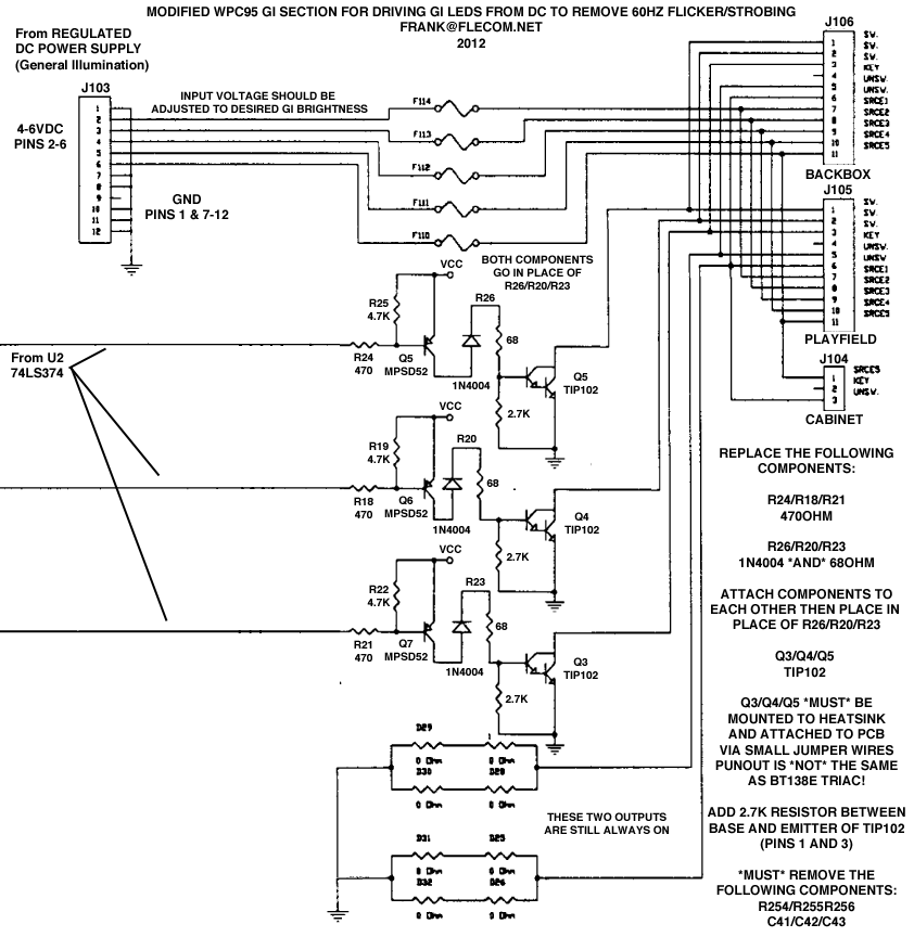 Modifying WPC95 for DC GI