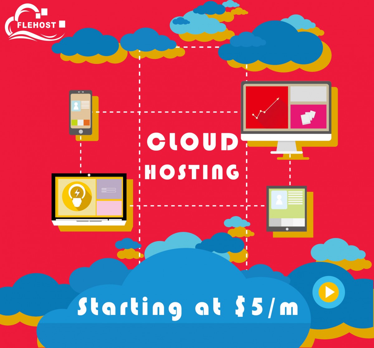 5/M Cheap Cloud Hosting With Unlimited Features FleHost
