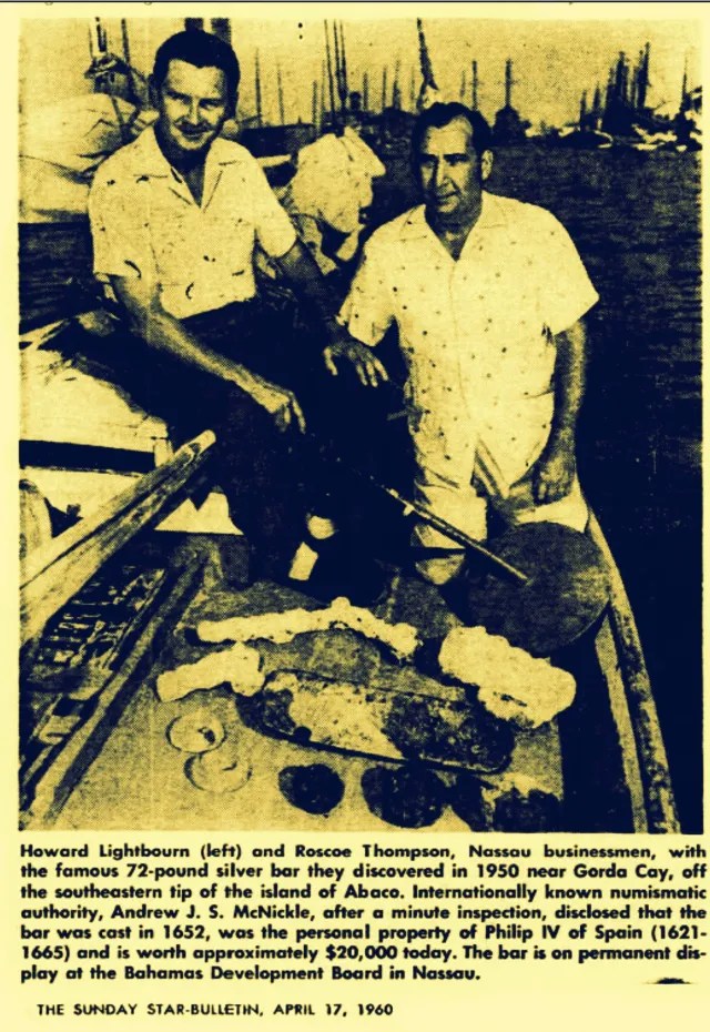 The 72lb Silver Bar on Gorda Cay Fleming's Bond