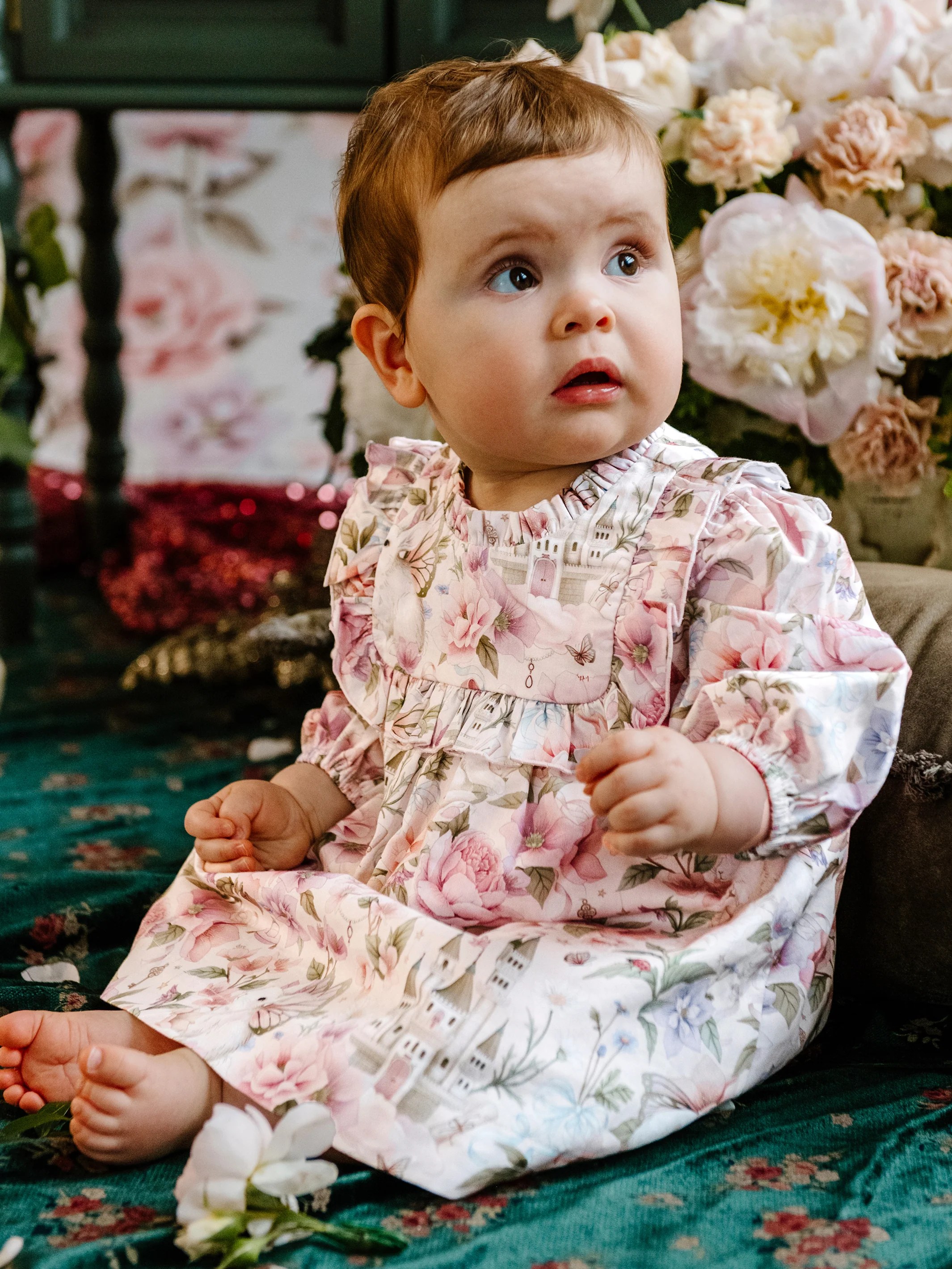 'Castle Gardens' Vintage Ruffle Dress Shell Fleur Harris Fleur Harris