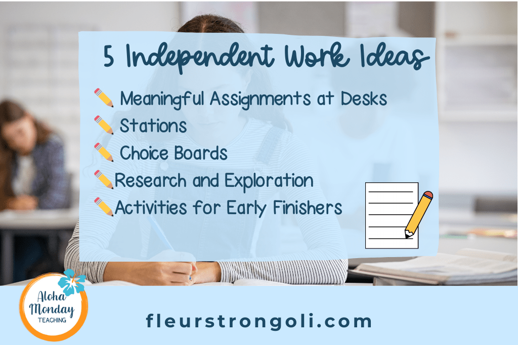 5 Independent Work Ideas and the Routines Students Need to Know Aloha