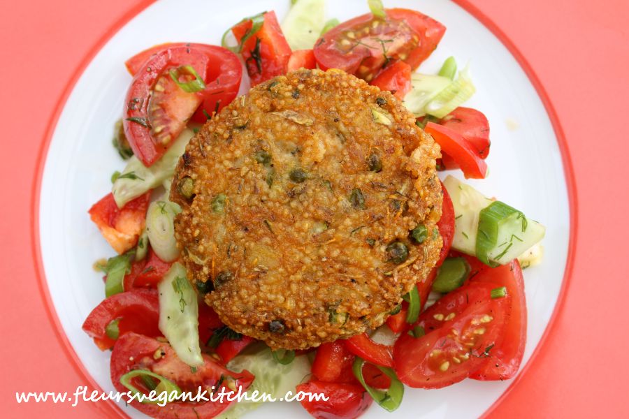Couscous vegetable burger fleursvegankitchen