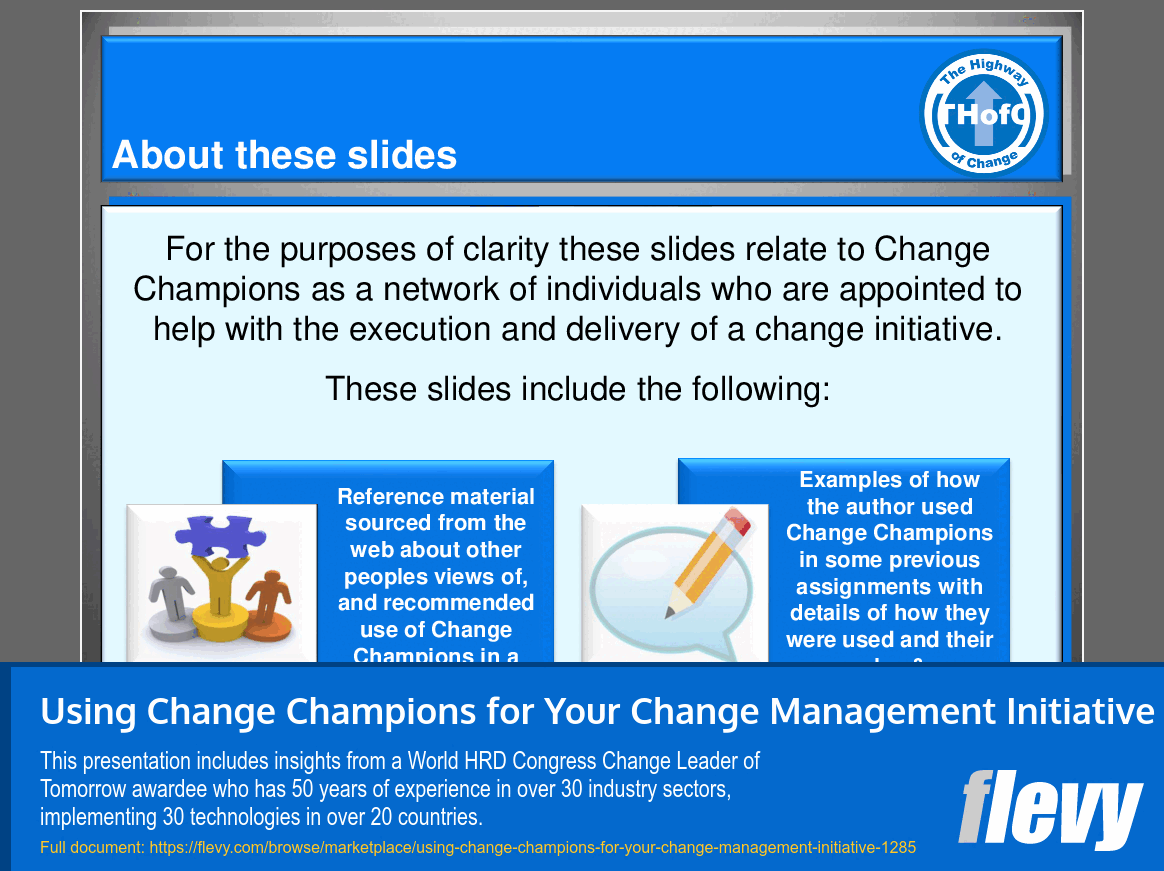 Using Change Champions for Your Change Management Initiative (44slide