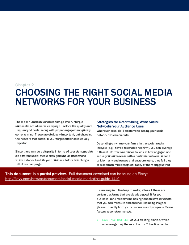 PDF Social Media Marketing Guide (86page PDF document) Flevy