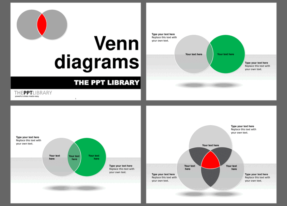 Powerpoint Library - Venn Diagrams PPT Slide Deck