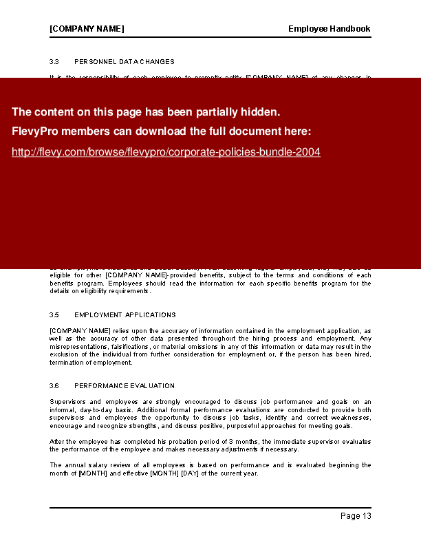 Corporate Policies (Bundle) (ZIP bundle) FlevyPro Document Flevy