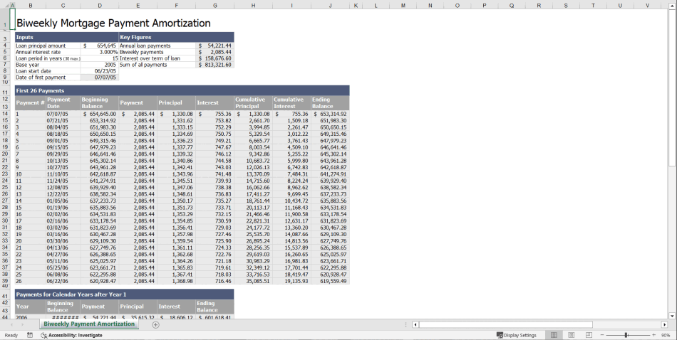 Excel Loan Amortization Table Spreadsheet Schedule