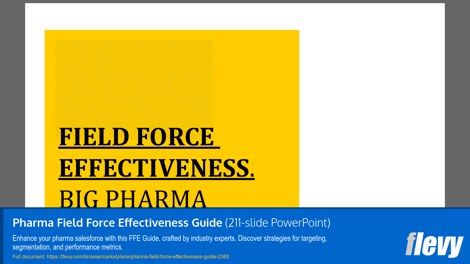 PPT Pharma Field Force Effectiveness Guide (211slide PPT PowerPoint