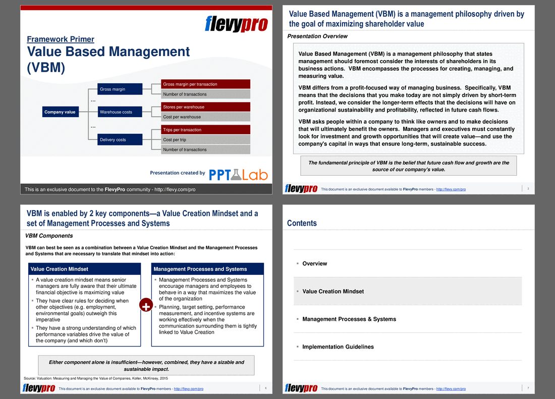 Value Based Management (VBM) (PowerPoint) FlevyPro Document