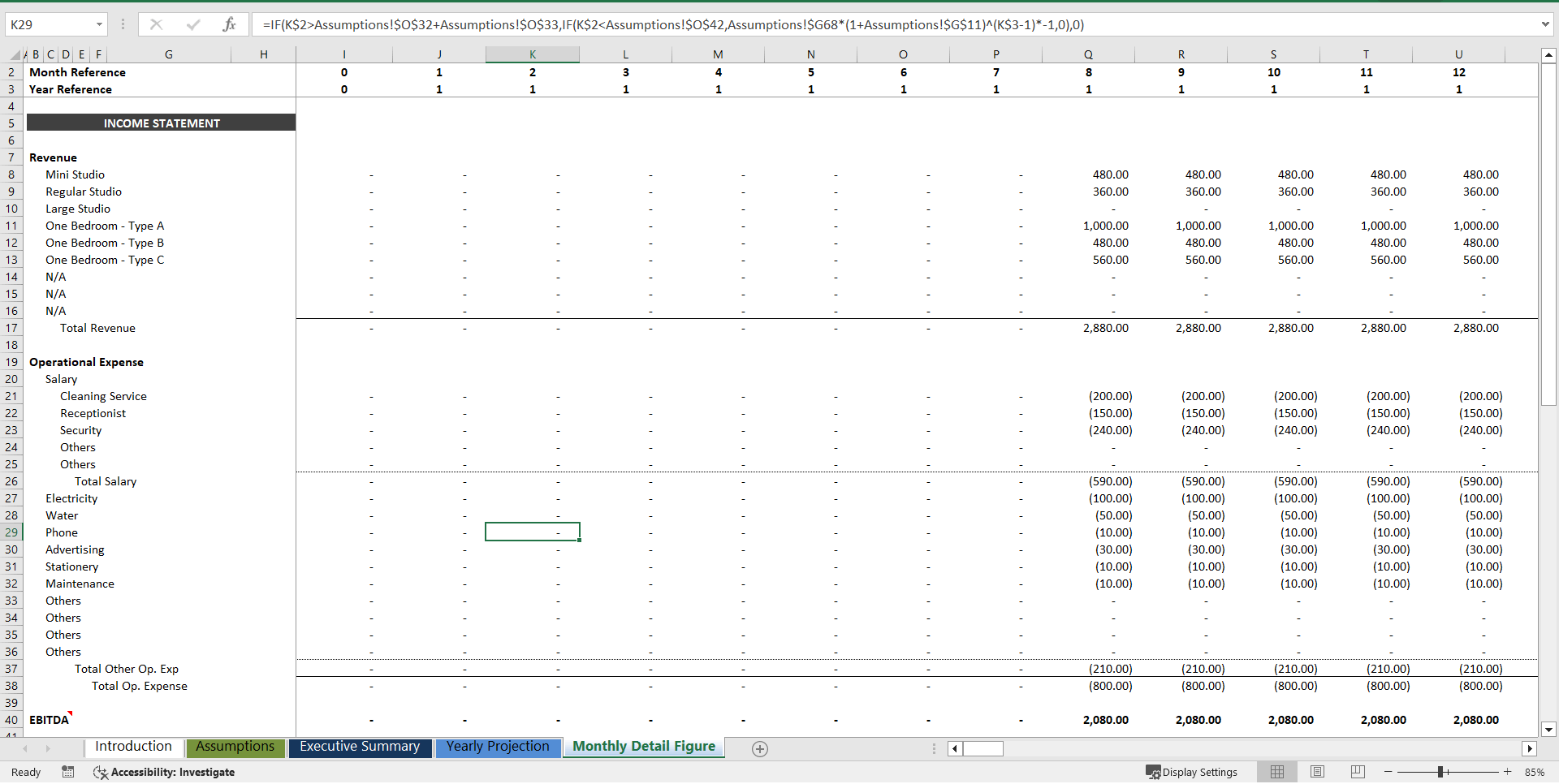 Excel Template Property Investment Model (Excel template (XLSX)) Flevy