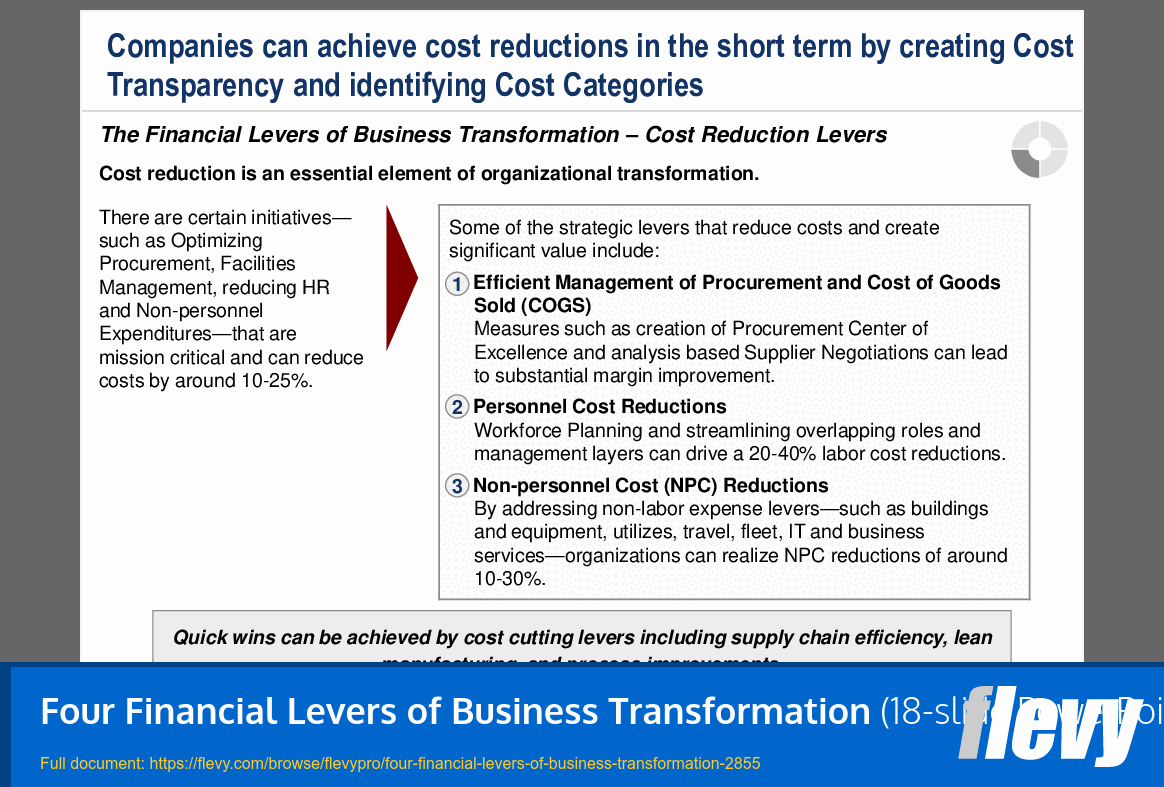 PPT Four Financial Levers of Business Transformation (18slide PPT PowerPoint presentation