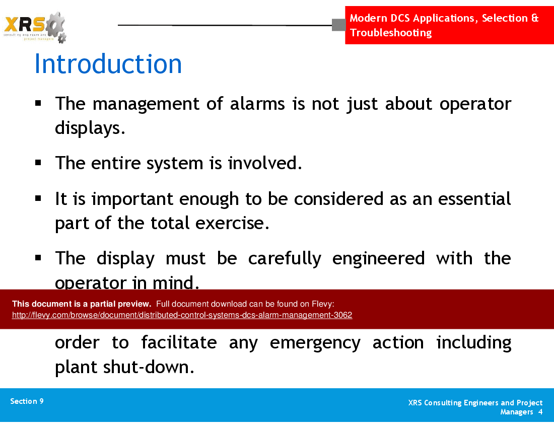 PPT Distributed Control Systems (DCS) Alarm Management (78slide PPT