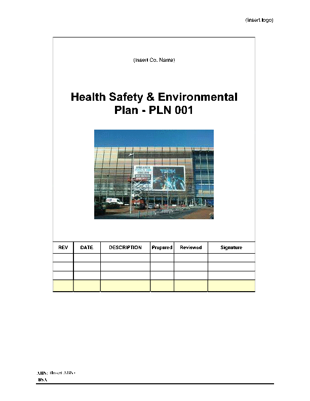 Word Template Health, Safety and Environmental Management Plan (29