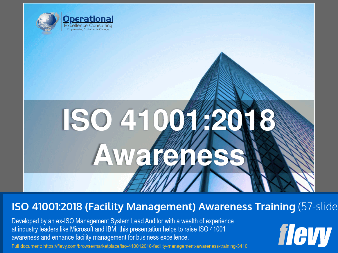 PPT ISO 410012018 (Facility Management) Awareness Training (57slide PPT PowerPoint
